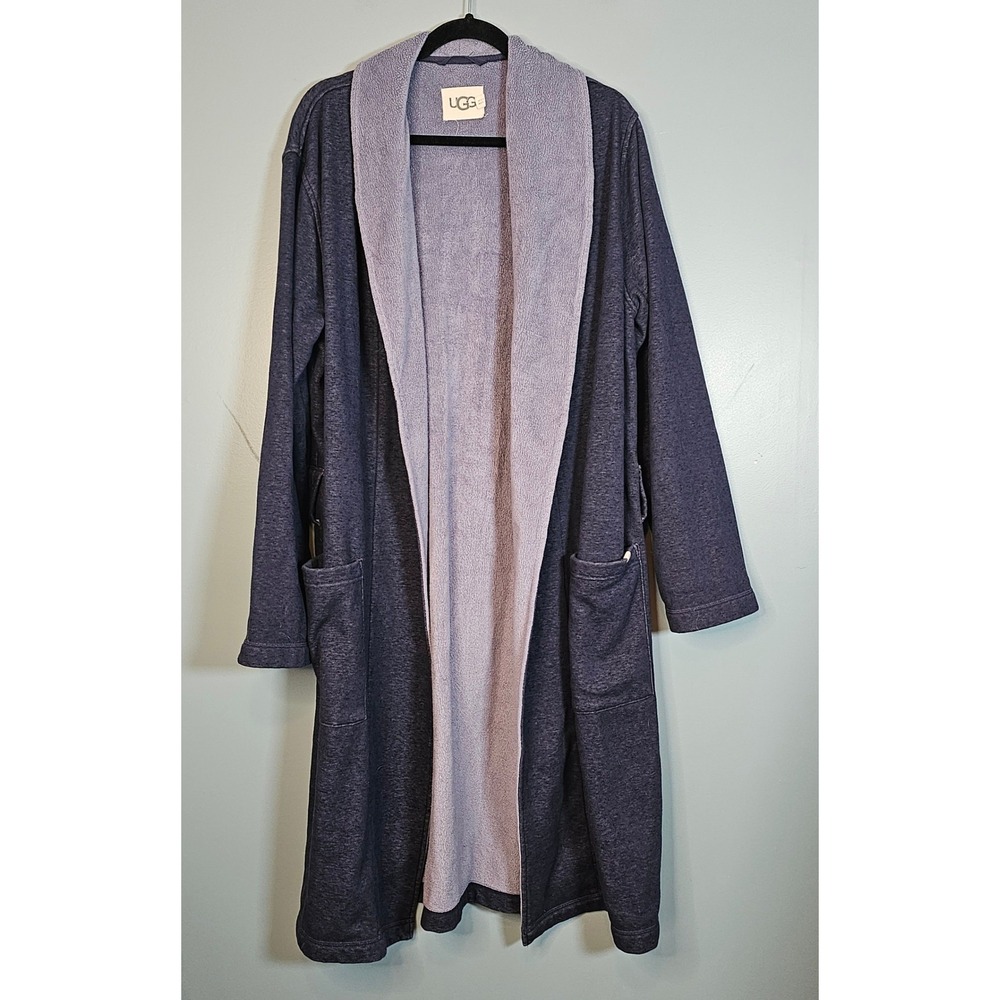 UGG Men's Dark Navy Terry Cloth Shawl Collar Robe Lounge‎ Comfort Size M/L